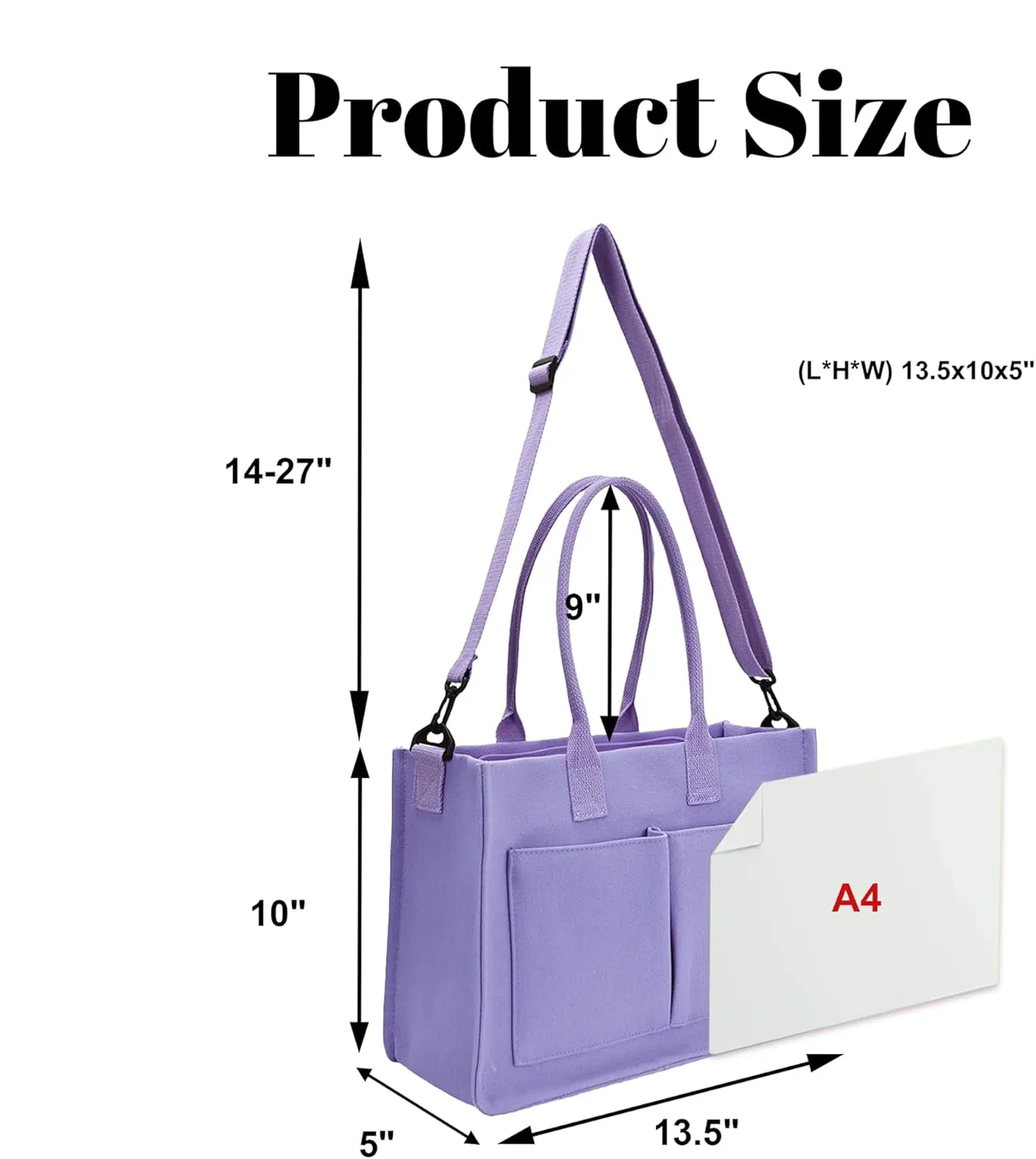 Canvas Tote Bag Shoulder Handbags with Zipper Work Bags for Women Crossbody Bags Tote Bag with Compartments for Work