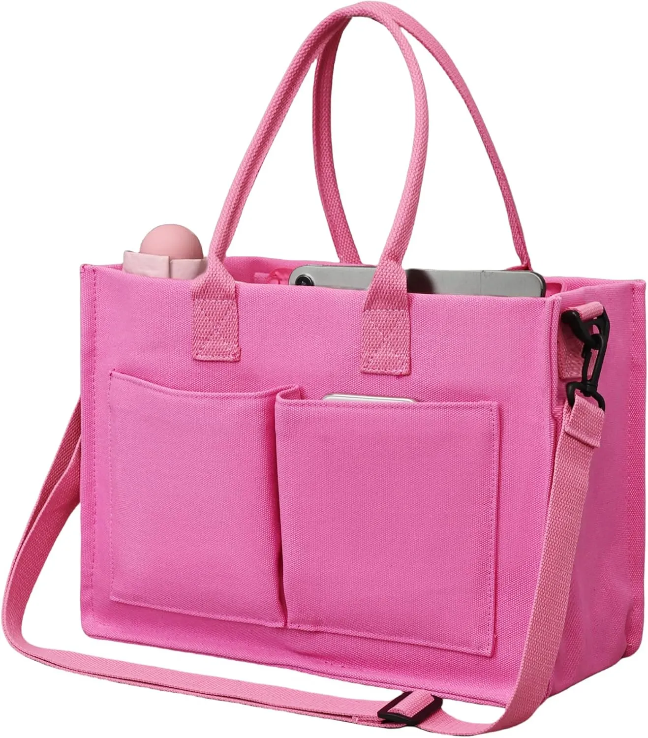 Canvas Tote Bag Shoulder Handbags with Zipper Work Bags for Women Crossbody Bags Tote Bag with Compartments for Work