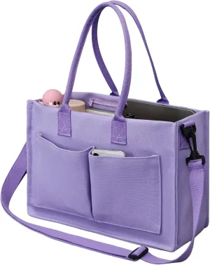 Canvas Tote Bag Shoulder Handbags with Zipper Work Bags for Women Crossbody Bags Tote Bag with Compartments for Work