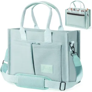 Canvas Tote Bags with Pockets - Women's Everyday Satchel Handbag