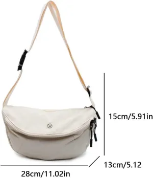 Canvas Trendy Crossbody Bag Large Capacity Simple Sling Bag Solid Color Casual Satchel Bag Ladies Commute Work Date