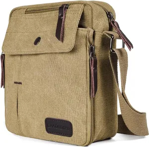 Canvas Vintage Messenger Bag Mini Crossbody Bag Shoulder Bag for Men, Small Messenger Satchel Bag Purse for Women