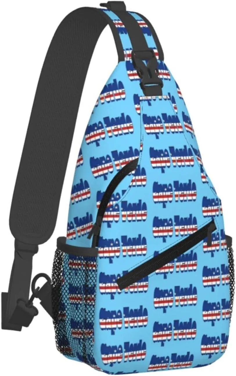 Cape Verde Cape Verdean Flag Sling Bag Adjustable Chest Bags Casual Crossbody Bag Travel Shoulder Backpack
