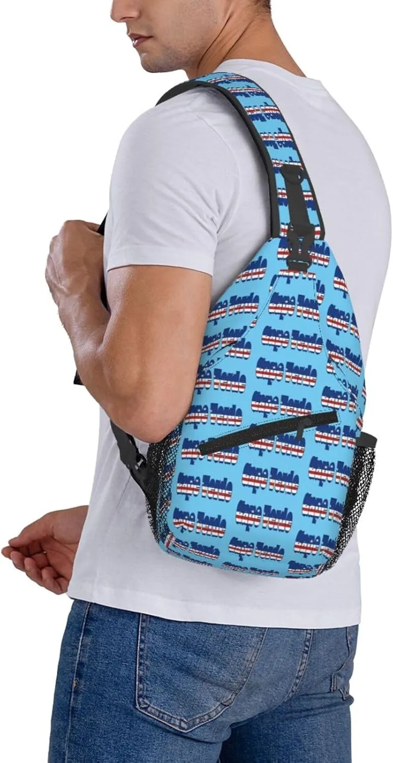 Cape Verde Cape Verdean Flag Sling Bag Adjustable Chest Bags Casual Crossbody Bag Travel Shoulder Backpack