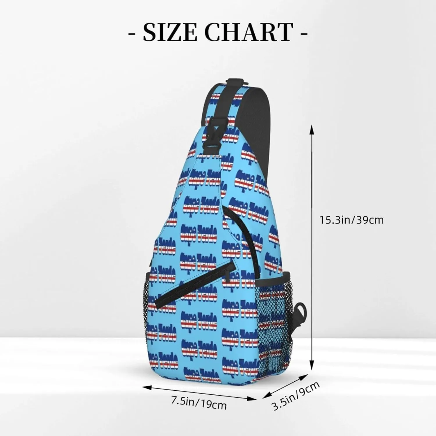 Cape Verde Cape Verdean Flag Sling Bag Adjustable Chest Bags Casual Crossbody Bag Travel Shoulder Backpack