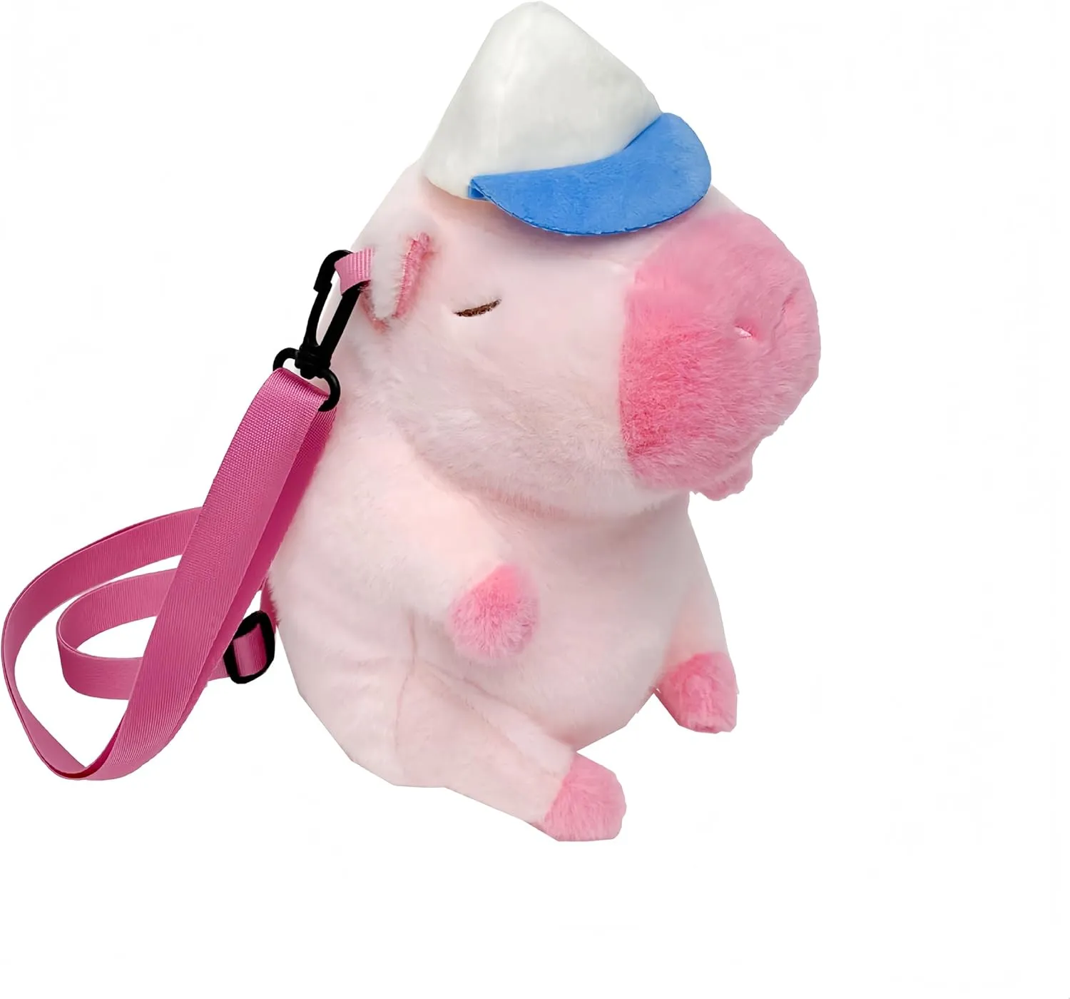 Capybara Plush Backpack - Large Cute Rucksack, Fluffy & Adorable Capybara Design, Convertible Shoulder Bag(Pink)