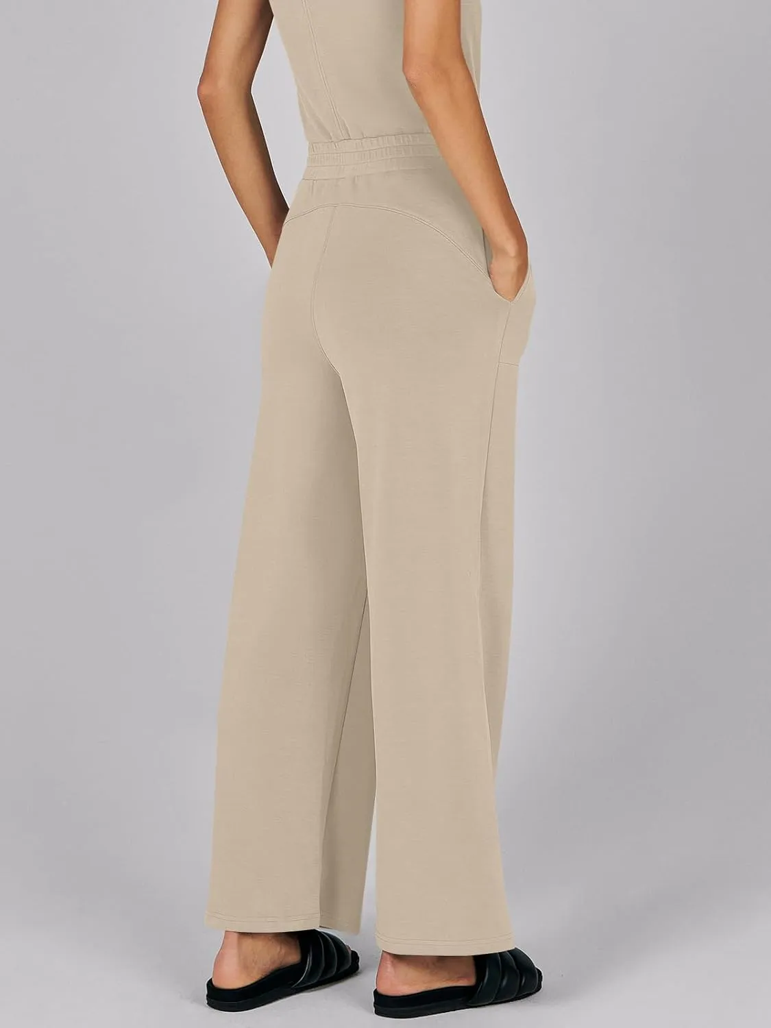 Caracilia Womens Jumpsuits Air Essentials Dressy Romper Wide Leg Long Pants Jumper 2025 Summer Travel Outfits Fashion Clothes