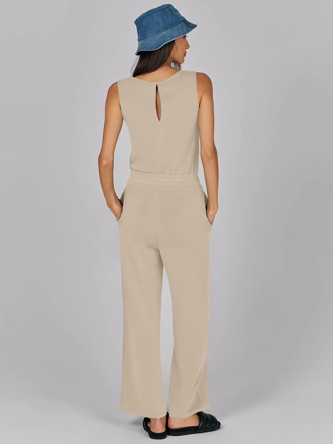 Caracilia Womens Jumpsuits Air Essentials Dressy Romper Wide Leg Long Pants Jumper 2025 Summer Travel Outfits Fashion Clothes