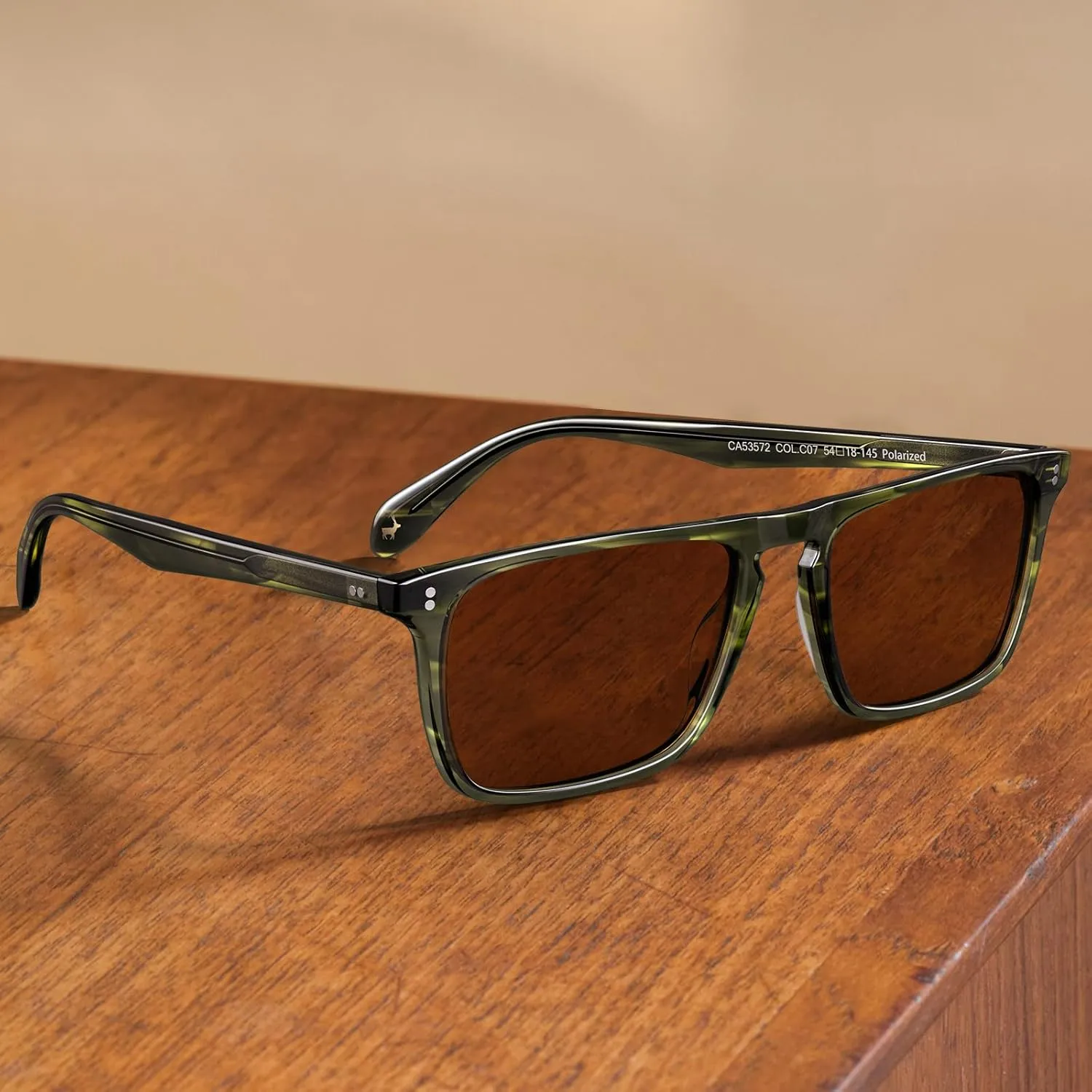 CARFIA Retro Polarized Sunglasses for Men UV Protection Hand-crafted Acetate Frame Fashion Cool Sun Glasses CA53572