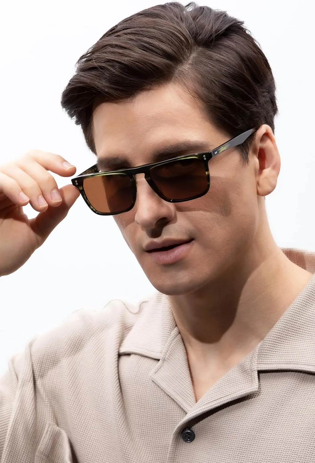 CARFIA Retro Polarized Sunglasses for Men UV Protection Hand-crafted Acetate Frame Fashion Cool Sun Glasses CA53572