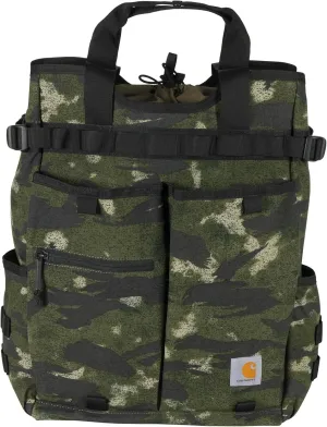 Carhartt 28L Nylon Cinch-Top Convertible Tote Backpack, Durable Pack with Laptop Sleeve, Blind Fatigue Camo, One Size