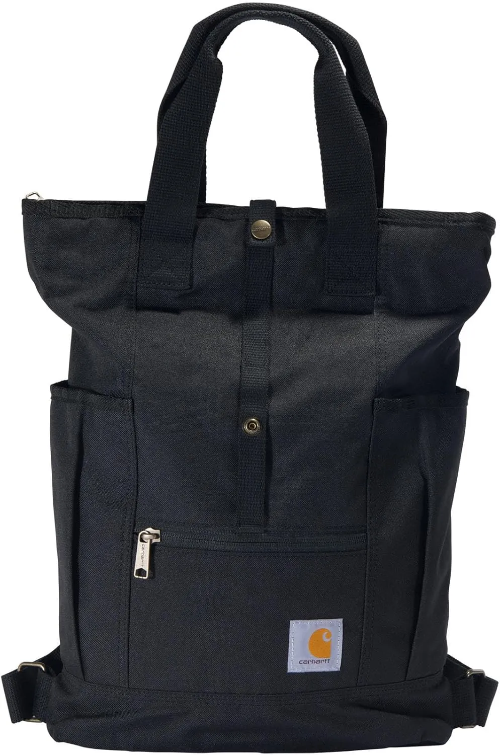 Carhartt Convertible, Durable Tote Bag with Adjustable Backpack Straps and Laptop Sleeve, Black, One Size