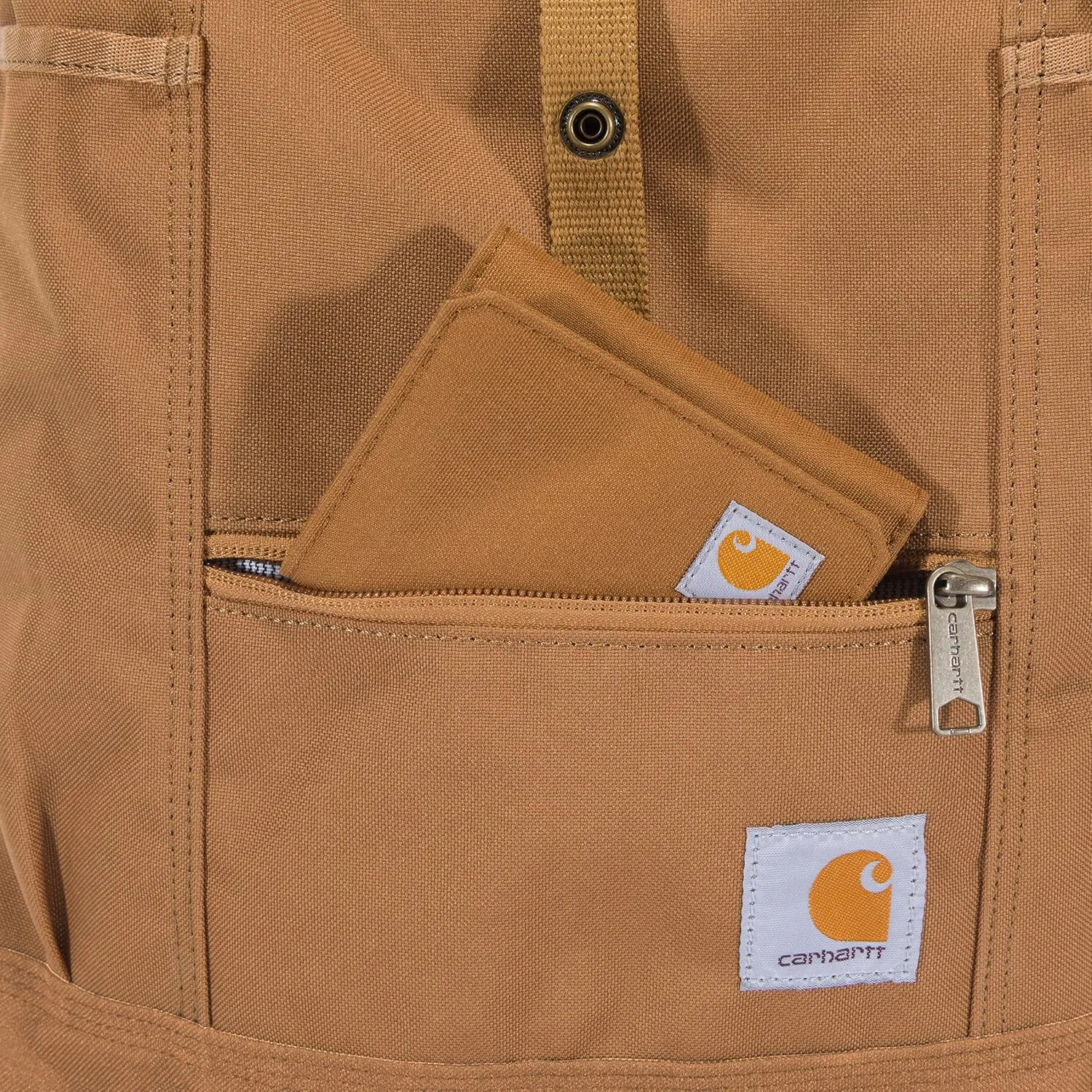 Carhartt Convertible, Durable Tote Bag with Adjustable Backpack Straps and Laptop Sleeve, Brown, One Size