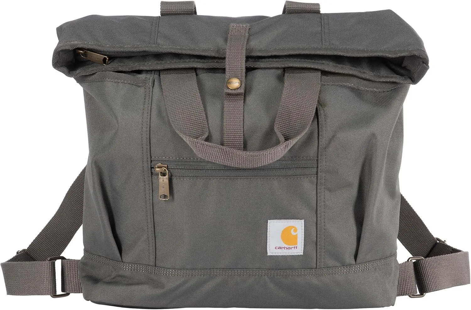 Carhartt, Durable Bag with Adjustable Straps and Laptop Sleeve, Convertible Backpack Tote (Gravel), One Size
