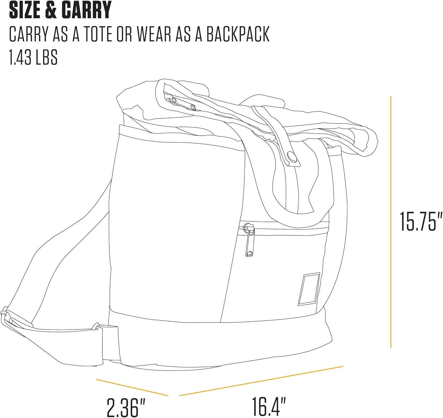 Carhartt, Durable Bag with Adjustable Straps and Laptop Sleeve, Convertible Backpack Tote (Gravel), One Size