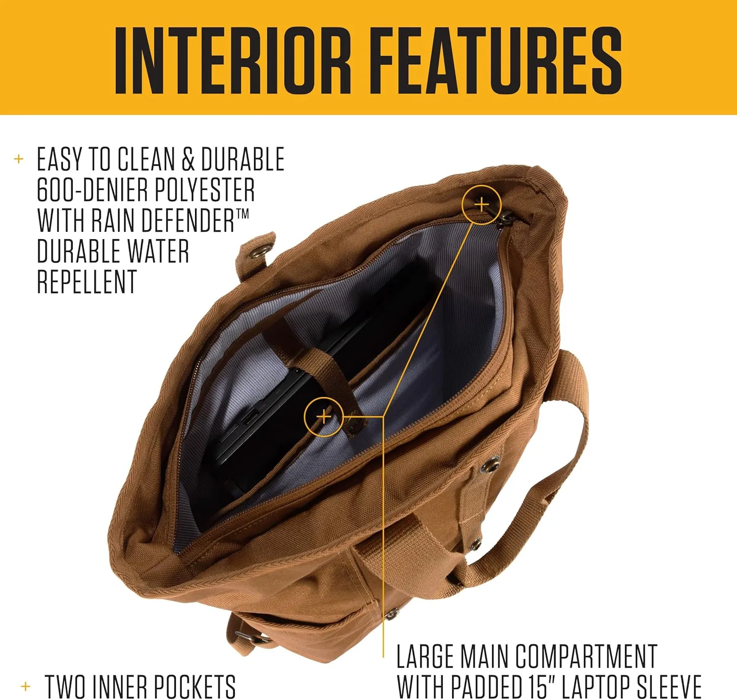 Carhartt, Durable Bag with Adjustable Straps and Laptop Sleeve, Convertible Backpack Tote (Gravel), One Size