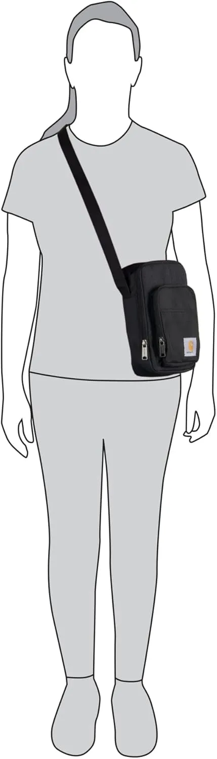 Carhartt Unisex Adult Zip, Durable, Adjustable Crossbody Bag with Zipper Closure, Black, One Size
