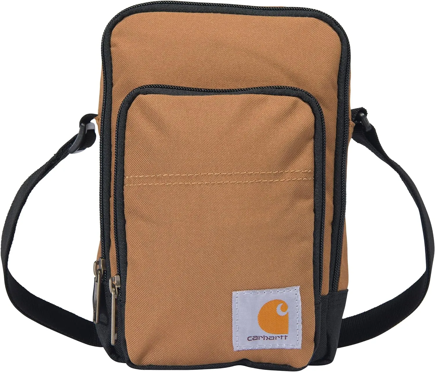 Carhartt Zip, Durable, Adjustable Crossbody Bag with Zipper Closure, Brown, One Size