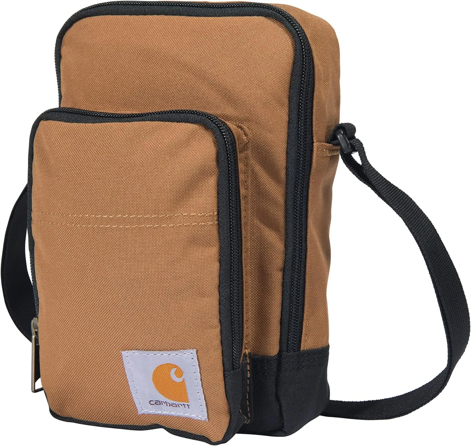 Carhartt Zip, Durable, Adjustable Crossbody Bag with Zipper Closure, Brown, One Size
