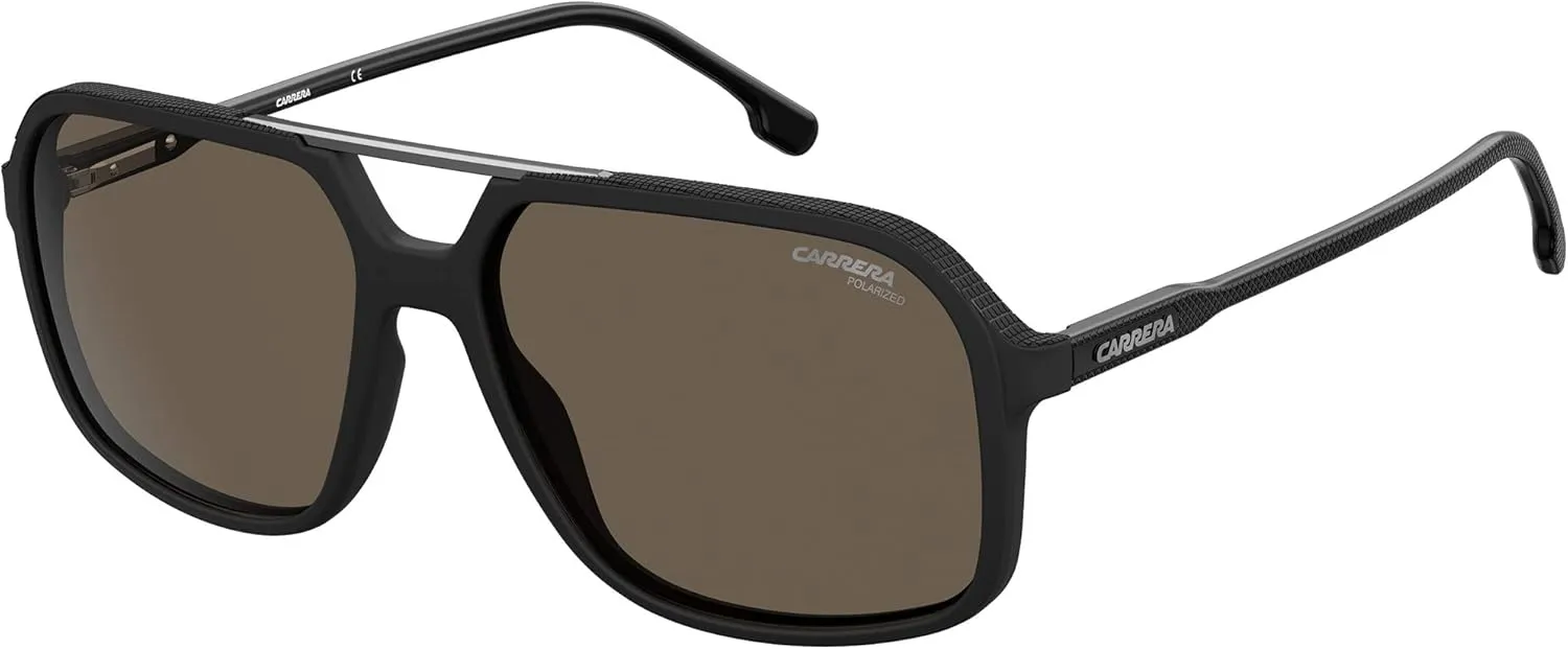 Carrera 229/S Rectangular Sunglasses, Black/Polarized Bronze, 59mm, 16mm