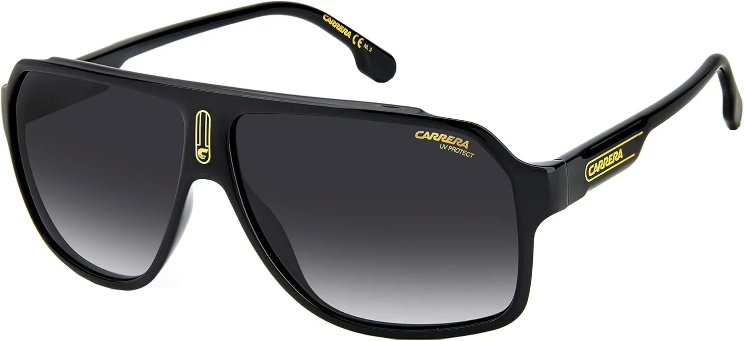 Carrera Men's 1030/S Rectangular Sunglasses, Black/Gray Shaded, 62mm, 11mm