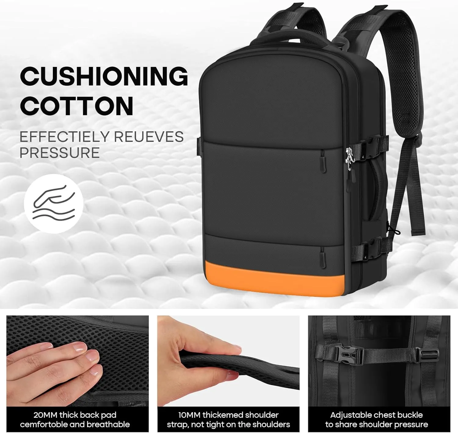 Carry on Backpack,Extra Large Travel Backpack for Men & Women,With USB Charging Port,Includes Toiletry Bag and Shoe Pouch