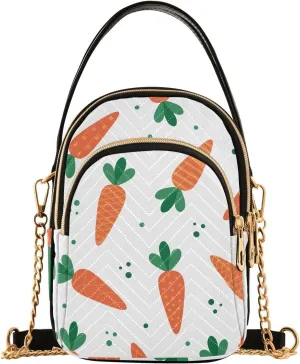 Cartoon Carrots with Ornament Design Crossbody Bags Shoulder Bag for Women Stylish Ladies Messenger Bags Cell Phone Purse and Handbags Wallet