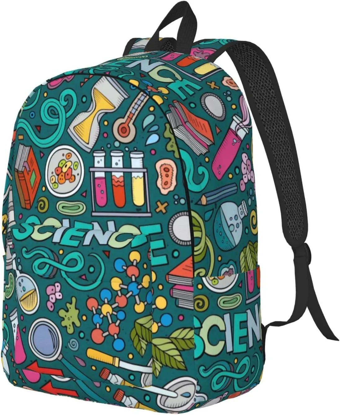 Cartoon Science Theme Canvas Casual Lightweight Duffel Bag, Fashion Duffel Bag, Unisex Travel Backpack