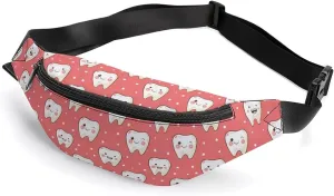 Cartoon Smiley Tooth Fanny Pack Crossbody Bag Waist Pack Chest Bag Sling Backpack for Enjoy Sports Workout Traveling Running