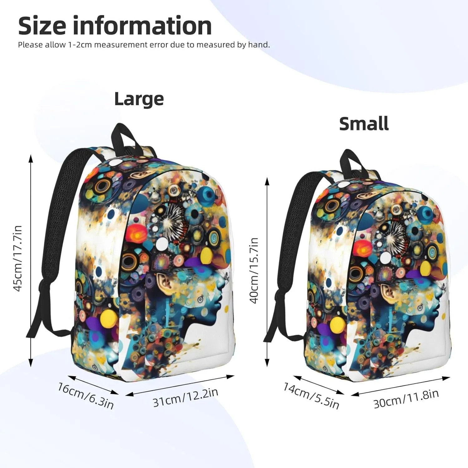 Casual Canvas Backpack, Laptop Rucksack,Shoulder Travel Camping Hiking Backpacks for Men Women-Artificial Intelligence Brain