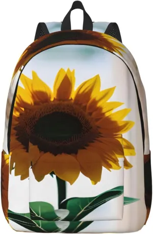 Casual Canvas Backpack, Laptop Rucksack,Shoulder Travel Camping Hiking Backpacks for Men Women-beautiful sunflowers