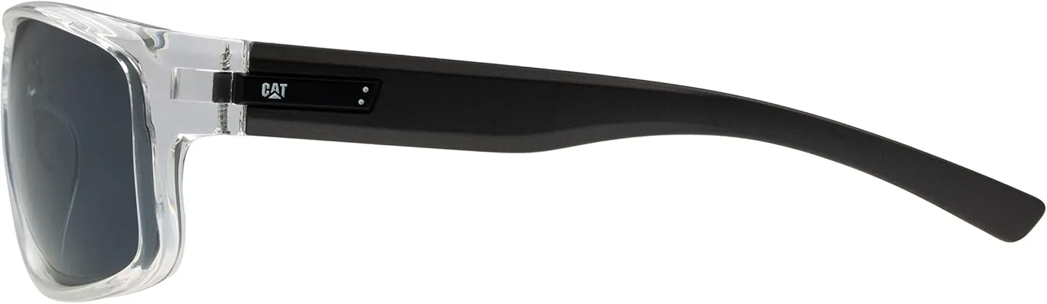 CAT 8019 Men's Polarized High Wrap Rectangular Sunglasses, 63 mm, UV400 Protection