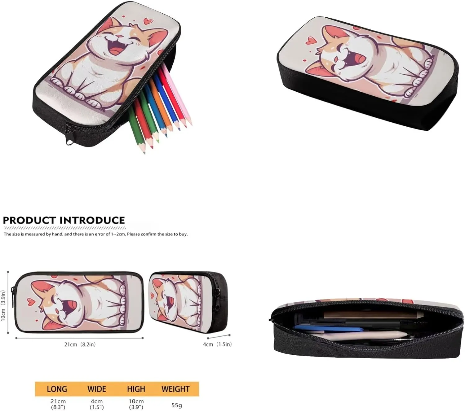 Cat Backpack for School Girls 6th Grade Elementary Kindergarten Bookbag and Lunch Box Girls Backpack Set of 4 Teenage Small Travel Shoulder Book Bag Back Pack