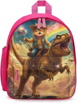 Cat Laser Beam Cute Printed Backpack Lightweight Shoulder Bag Travel Daypack for Camping Picnic Pink-style