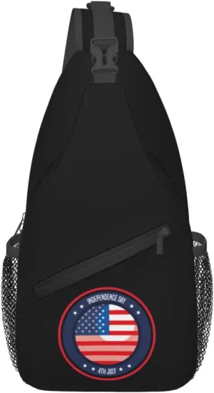 Celebrating America's Independence Day Crossbody Bags For Women Men Chest Backpack Gym Shoulder Bag Travel Outdoor Sports Casual Crossbody Bags