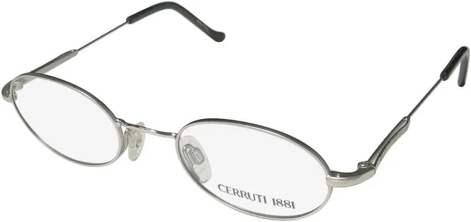 Cerruti 1881 C1230 Mens/Womens Oval 70s/80s Retro/Vintage Old Stock Fashion Designer Eyeglasses/Glasses/Eyewear [46-21-130, silver]
