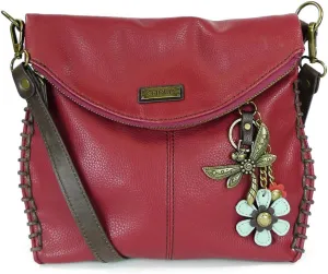 Chala Charming Crossbody Bag Shoulder Handbag With Flap Top and Zipper Black/Dark Brown
