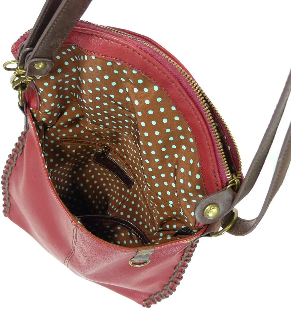 Chala Charming Crossbody Bag Shoulder Handbag With Flap Top and Zipper Black/Dark Brown