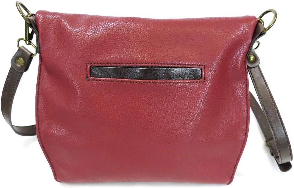 Chala Charming Crossbody Bag Shoulder Handbag With Flap Top and Zipper Black/Dark Brown