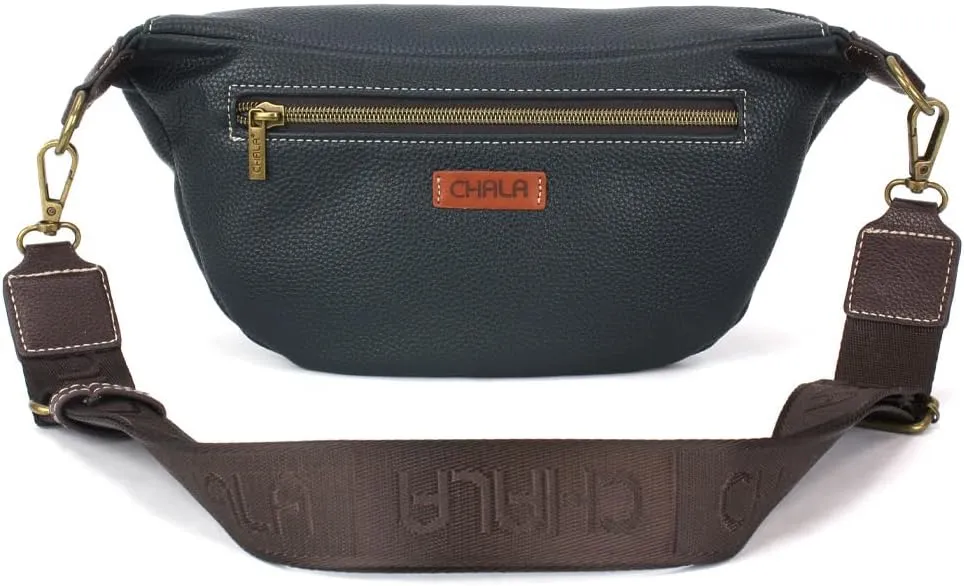 CHALA Fanny Pack Women RFID Protected Sling Purse and Waist Bag with Two Adjustable Straps - Sunflower Group - navy