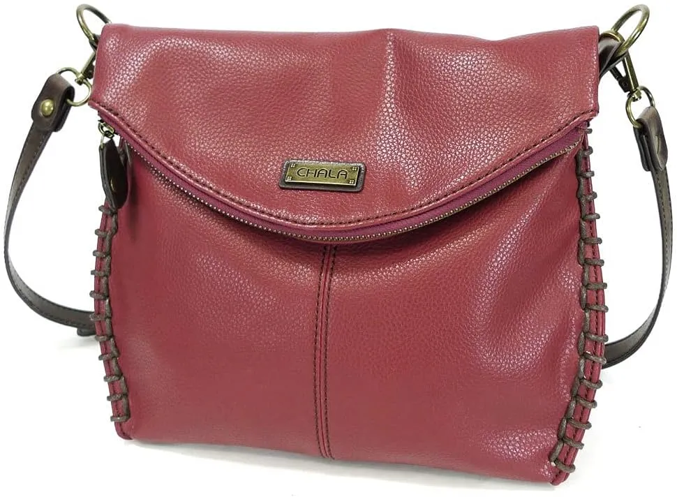 CHALA Group Charming Crossbody Bag With Flap Top and Zipper,Black Cross-Body Purse with New Purse Charm -2024
