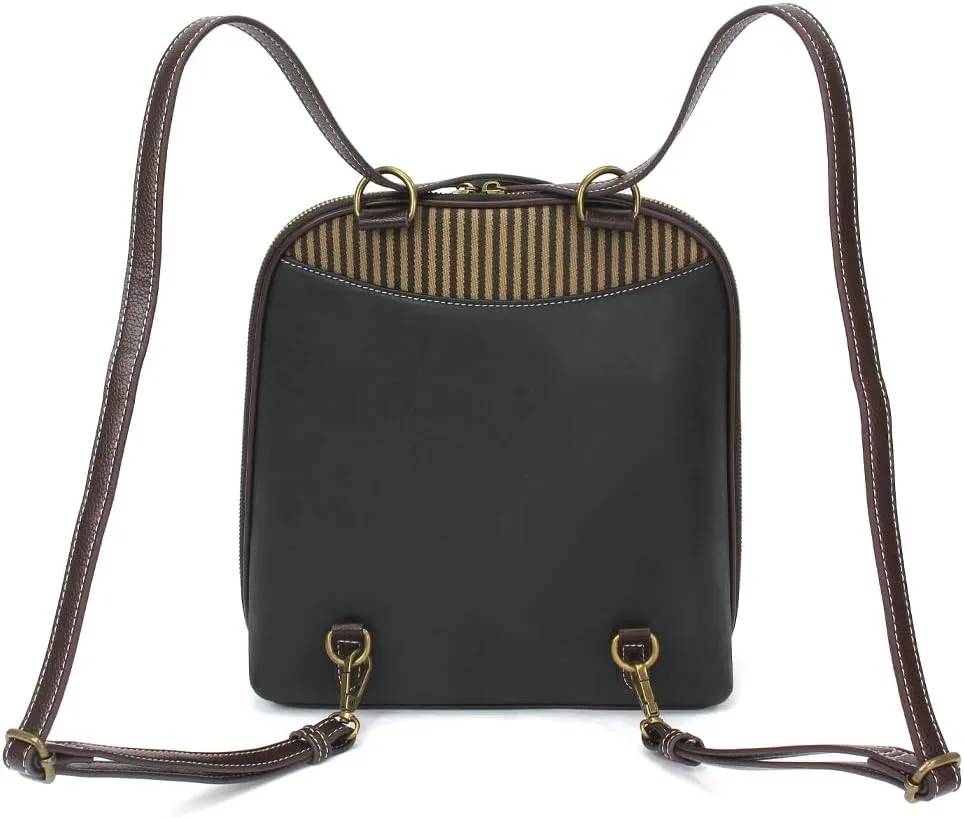 Chala Group Handbags Multi-Color Convertible Mini Backpack Purse (870) (Black_ Horse Family)