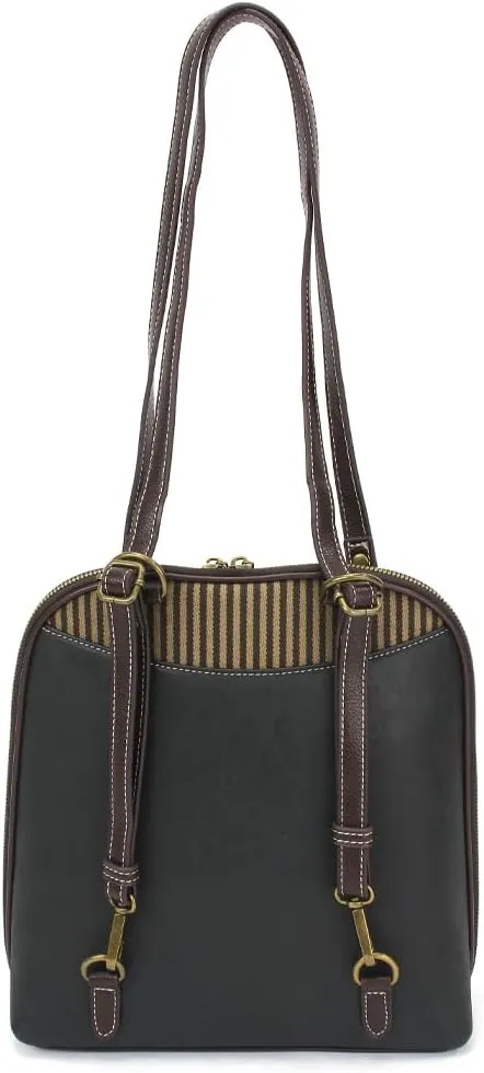 Chala Group Handbags Multi-Color Convertible Mini Backpack Purse (870) (Black_ Horse Family)