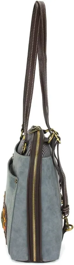 Chala Handbags Turtle Convertible Backpack Purse Turtle Lovers, Indigo color, 10.5 inch x 10.5 inch x 4 inch (TUT-BK1)
