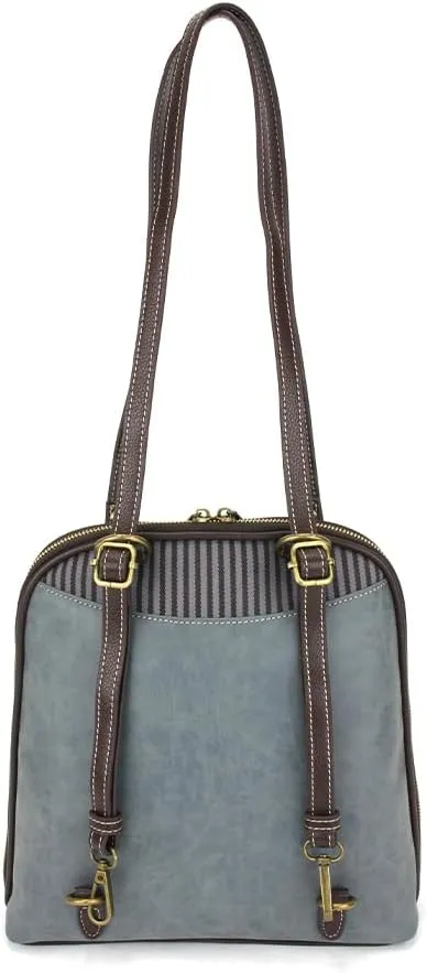 Chala Handbags Turtle Convertible Backpack Purse Turtle Lovers, Indigo color, 10.5 inch x 10.5 inch x 4 inch (TUT-BK1)