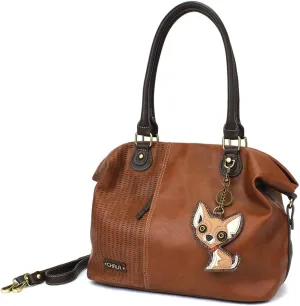 CHALA Laser Cut Crossbody Shoulder bag Tote Bag Faux Leather Brown