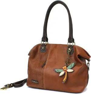 CHALA Laser Cut Crossbody Shoulder bag Tote Bag Faux Leather Brown