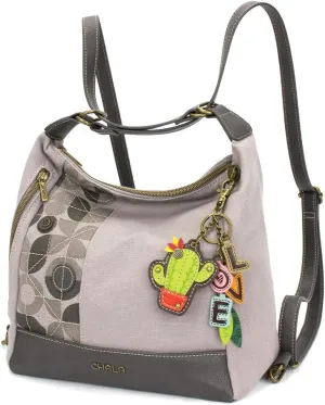 CHALA Retro Convertible Purse - Crossbody, Backpack, and Shoulder Purse - Gray