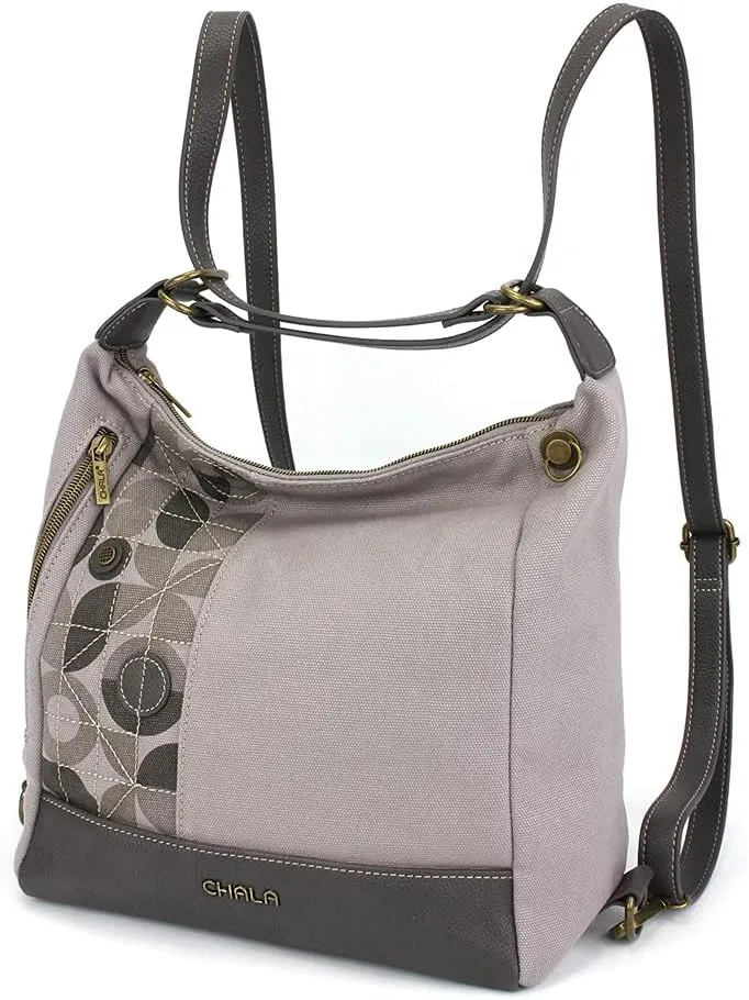 CHALA Retro Convertible Purse - Crossbody, Backpack, and Shoulder Purse - Gray