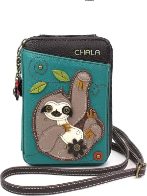 CHALA Wallet Crossbody Cell Phone Purse - Women Faux Leather Multicolor Handbag with Adjustable Strap
